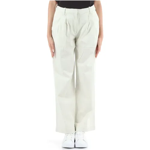 Stretch cotton pants with logo embroidery , female, Sizes: XS, L, S, M - Calvin Klein Jeans - Modalova