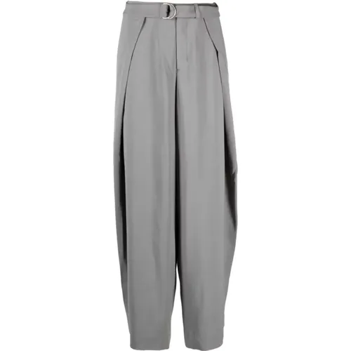 Wide Leg Grey Wool Trousers , female, Sizes: 2XS, XS - Ami Paris - Modalova