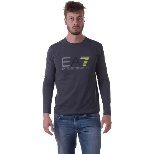 Dunkelgraues Sportliches Performance T-Shirt , Herren, Größe: S - Emporio Armani EA7 - Modalova