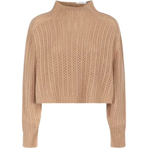 Beige Openwork Rib Sweater , female, Sizes: L - Max Mara - Modalova