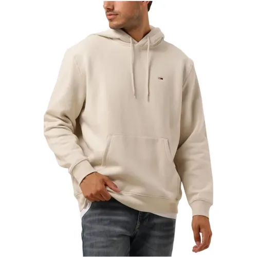 Beiger Flag Hoodie für Männer , Herren, Größe: 2XL - Tommy Jeans - Modalova