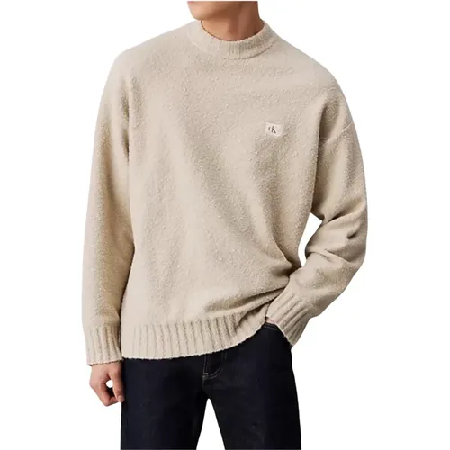 Boucle Boxy Sweater , Herren, Größe: L - Calvin Klein - Modalova