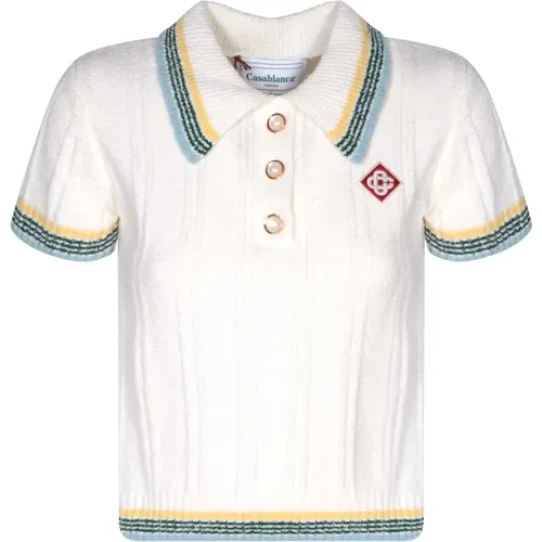 Cotton-blend polo shirt by , female, Sizes: S - Casablanca - Modalova
