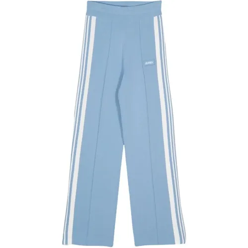 Blau/Weiße Gestrickte Shorts mit Seitenstreifen - Autry - Modalova