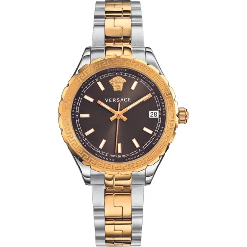 Analog Quarz Uhr Edelstahl Armband , Damen, Größe: ONE Size - Versace - Modalova