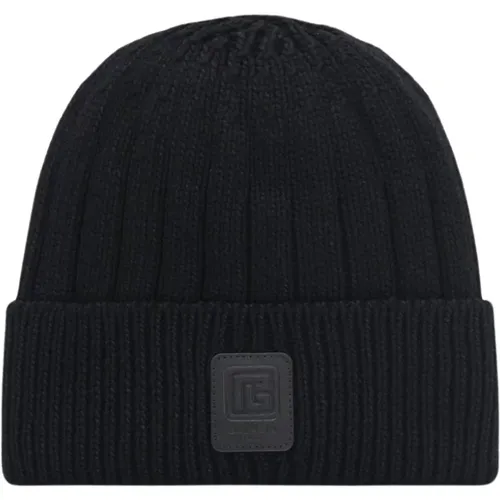 Chunky Diamond Wool Beanie in , unisex, Sizes: ONE SIZE - Balmain - Modalova