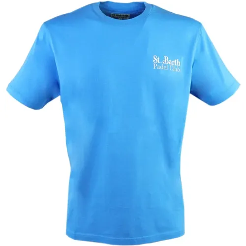 Padel Club Baumwoll T-Shirt Blau , Herren, Größe: XL - Saint Barth - Modalova