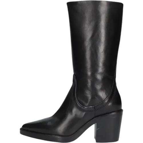 Schwarze Leder-Stiefeletten Kailee Sutton , Damen, Größe: 37 EU - Via Vai - Modalova