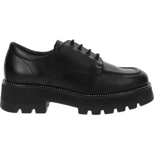 Leather Women`s Lace-up Shoes , female, Sizes: 5 UK, 4 UK - Nerogiardini - Modalova