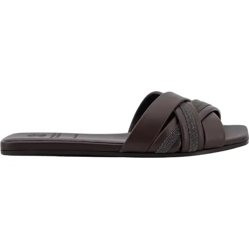 Leather Sandals , female, Sizes: 6 UK, 7 UK, 5 UK, 3 UK, 4 UK - BRUNELLO CUCINELLI - Modalova