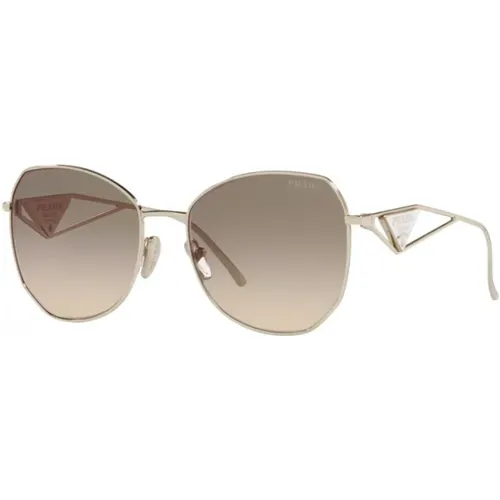 Gold Frame Sunglasses for Women , female, Sizes: 57 MM - Prada - Modalova
