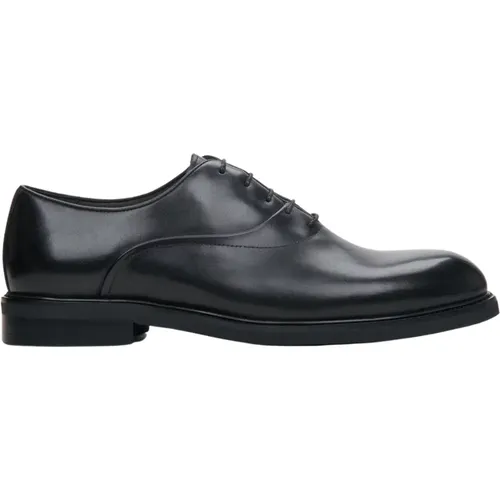 Luxuriöse Schwarze Leder Oxford Schuhe , Herren, Größe: 42 EU - Estro - Modalova