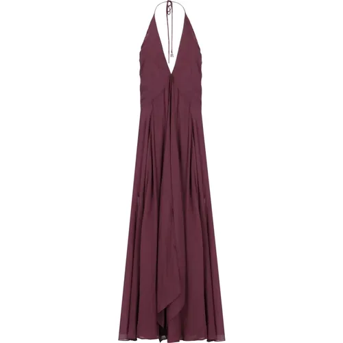 Chiffon V-Neck Dress , female, Sizes: L, M - Rotate Birger Christensen - Modalova