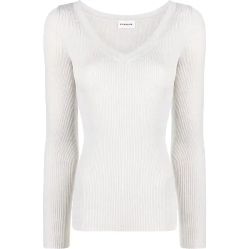 Elegant V-Neck Knitwear Pullover , female, Sizes: L - P.a.r.o.s.h. - Modalova