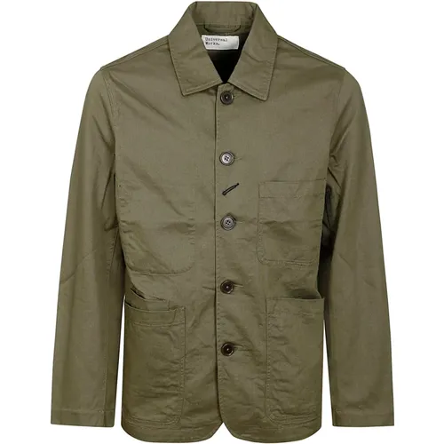 Cotton French Collar Button Jacket , male, Sizes: XL, L, M, S - Universal Works - Modalova