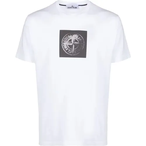 Compass Print Cotton T-Shirt , male, Sizes: S, L, 2XL, M - Stone Island - Modalova