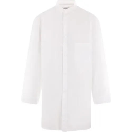 Oversized Weiße Baumwoll-Popeline-Hemd , Herren, Größe: L - Yohji Yamamoto - Modalova