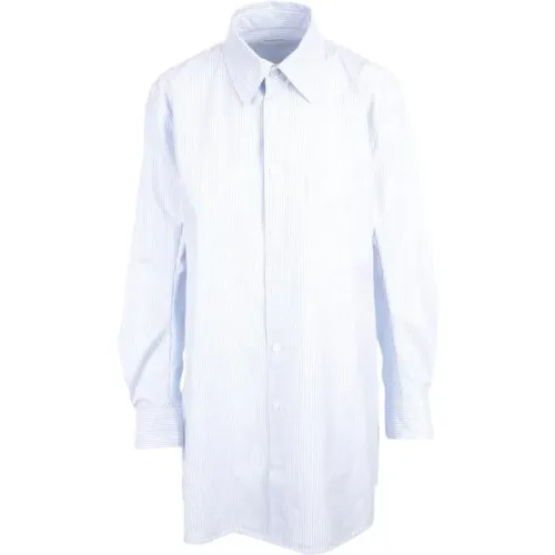 Oversized Cotton Poplin Shirt with Stripes , female, Sizes: S, XS - Bottega Veneta - Modalova