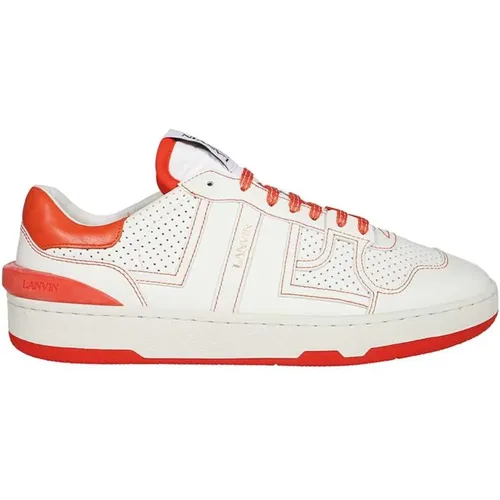 Leather Sneakers with Perforated Detail , male, Sizes: 5 UK - Lanvin - Modalova