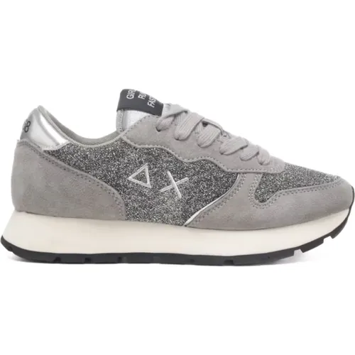 Glitter Mesh Sneakers with Fabric Laces , female, Sizes: 4 UK, 5 UK, 6 UK - Sun68 - Modalova