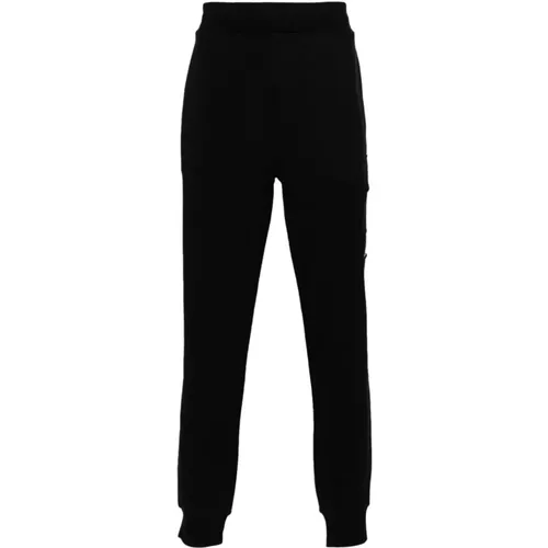 Schwarze Diagonale Fleece-Cargo-Sweatpants , Herren, Größe: S - C.P. Company - Modalova