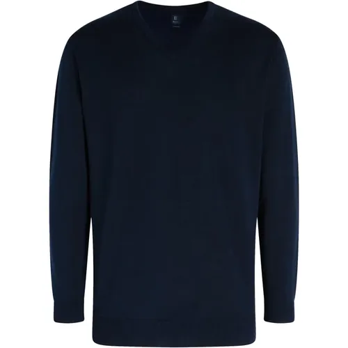 Pima-Baumwoll-V-Ausschnitt-Pullover , Herren, Größe: 2XL - Boggi Milano - Modalova