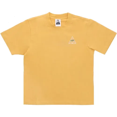 Relax Tee X X-girl Mustard T-shirt , male, Sizes: L, XS, S - HUF - Modalova