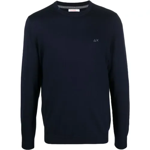 Sweater with Embroidered Logo , male, Sizes: L, XL, M - Sun68 - Modalova