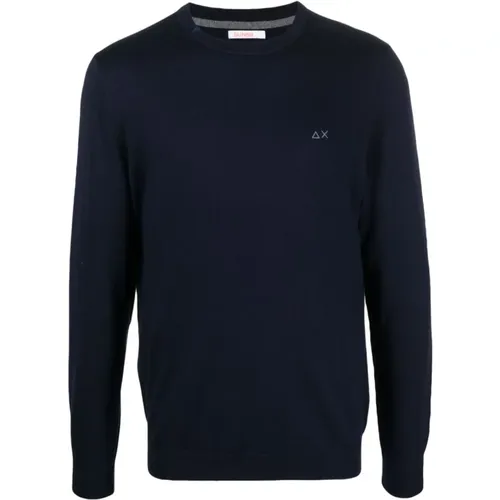 Sweater with Embroidered Logo , male, Sizes: S, L, XL, M - Sun68 - Modalova