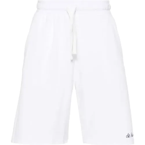 Weiße Terry-Cloth Shorts mit Logo - MC2 Saint Barth - Modalova