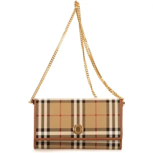 Pre-owned Coated canvas shoulder-bags , female, Sizes: ONE SIZE - Burberry Vintage - Modalova