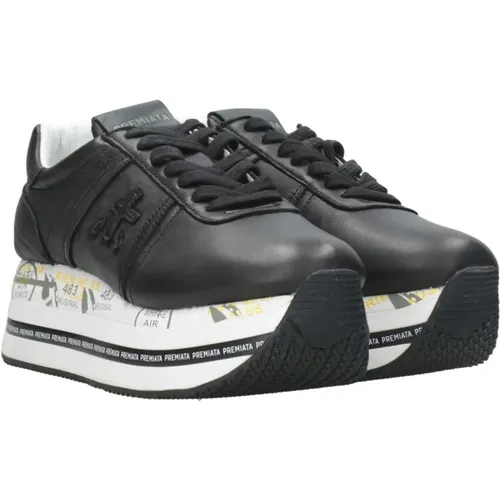 Leather Sneakers with Python Detail , female, Sizes: 3 UK, 5 UK, 7 UK, 8 UK, 6 UK - Premiata - Modalova