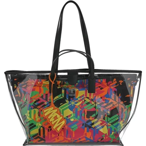 Multicolor Nylon Einkaufstasche , Damen, Größe: ONE Size - MCM - Modalova