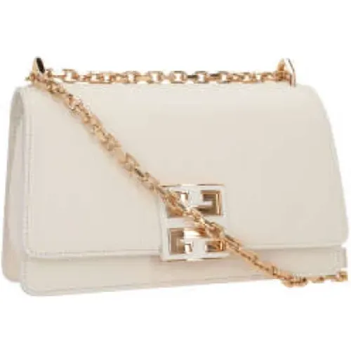 Smooth Ivory Leather Shoulder Bag with Gold Hardware , female, Sizes: ONE SIZE - Givenchy - Modalova