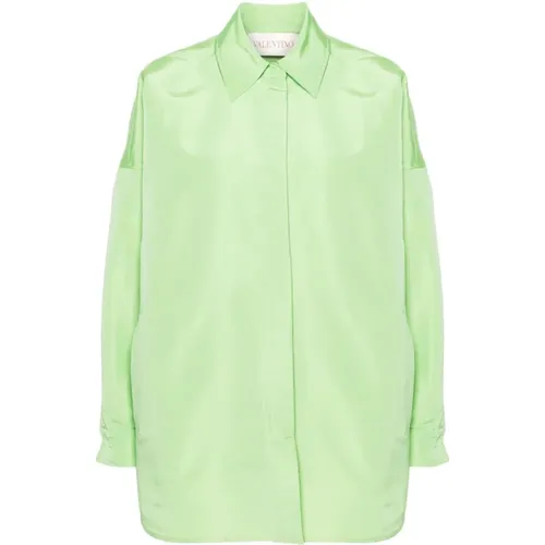 Silk Faille Shirt Jacket , female, Sizes: XS - Valentino Garavani - Modalova