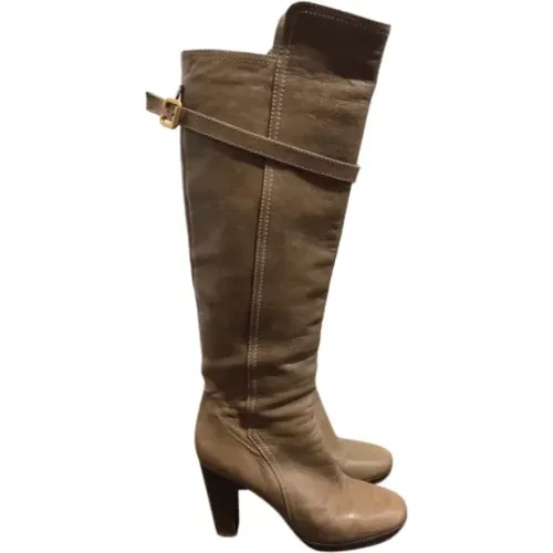 Pre-owned Leather boots , female, Sizes: 3 UK - Chloé Pre-owned - Modalova