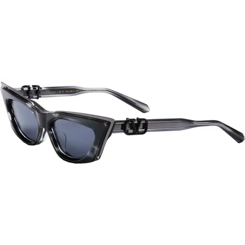 Goldcut Sunglasses - Black Swirl Rhodium,GOLDCUT Sunglasses - White Gold/ - Valentino - Modalova