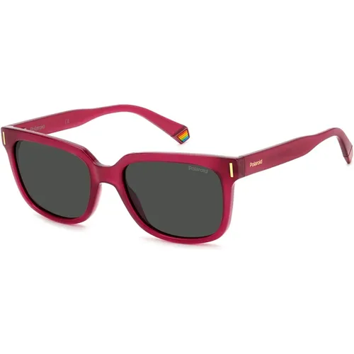 Fuchsia/Grey Sunglasses , unisex, Sizes: 54 MM - Polaroid - Modalova