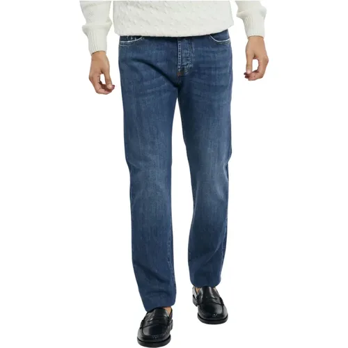 Slim Fit Dunkle Waschung Denim Jeans , Herren, Größe: W30 - Roy Roger's - Modalova