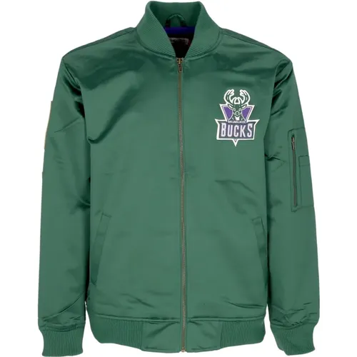 Milwaukee Bucks NBA Leichter Satin Bomber , Herren, Größe: S - Mitchell & Ness - Modalova