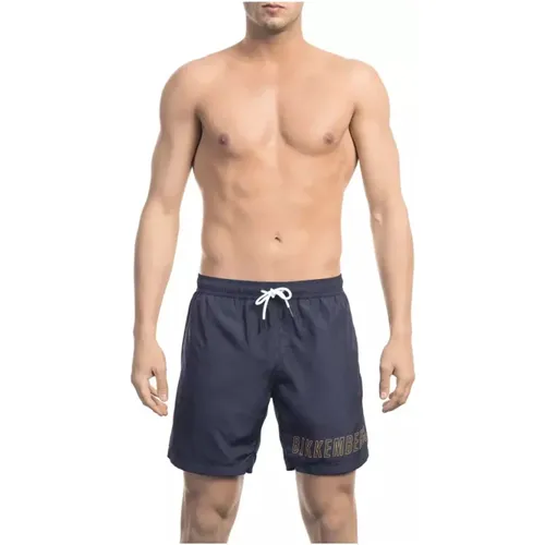 Blaue Badehose mit Frontdruck , Herren, Größe: M - Bikkembergs - Modalova