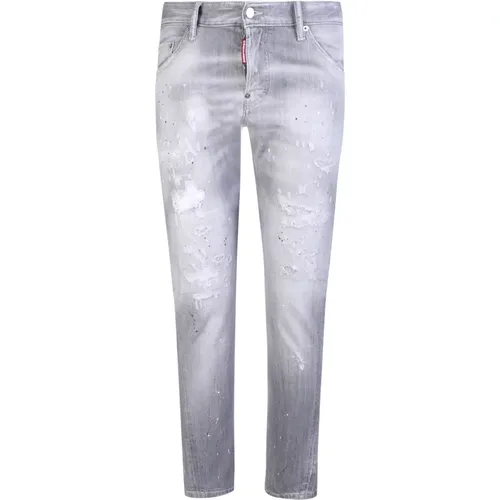 Light Grey Twist Distressed Jeans , male, Sizes: M - Dsquared2 - Modalova