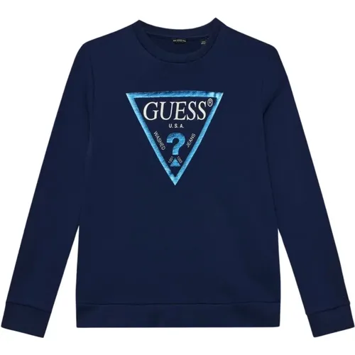 Logo Triangle Sweatshirt - Blau - Guess - Modalova