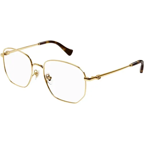 Gold Havana Brillengestelle , unisex, Größe: ONE Size - Gucci - Modalova