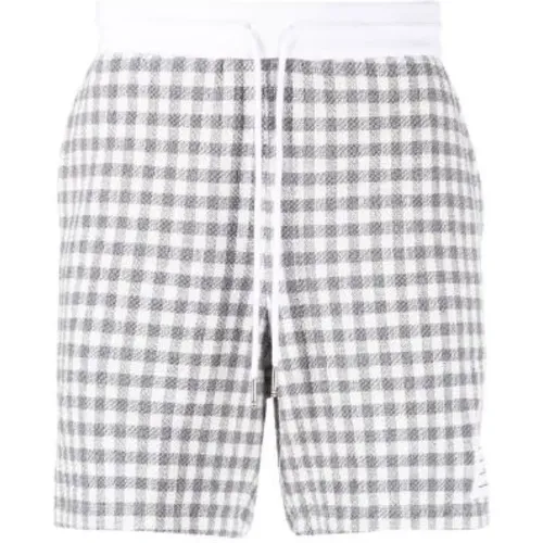 Karierte Sommer Shorts Mittelgrau - Thom Browne - Modalova