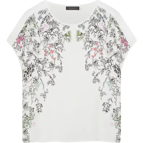 Bedrucktes Ecovero™ Viskose T-Shirt , Damen, Größe: XL - Elena Mirò - Modalova