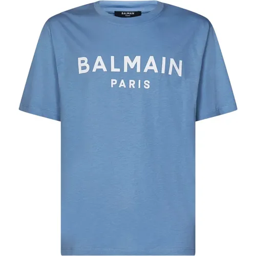 Clear Ribbed T-shirts and Polos , male, Sizes: S, M - Balmain - Modalova
