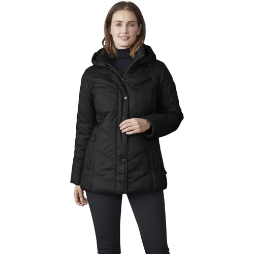 Quilted Winter Jacket with Removable Hood , female, Sizes: M - Junge - Modalova