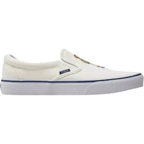 Weiße Slip-On-Sneaker Keaton , Herren, Größe: 42 EU - Ralph Lauren - Modalova