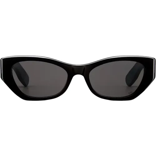 Moderne schwarze Schmetterlingssonnenbrille mit grauen Gläsern - Dior - Modalova